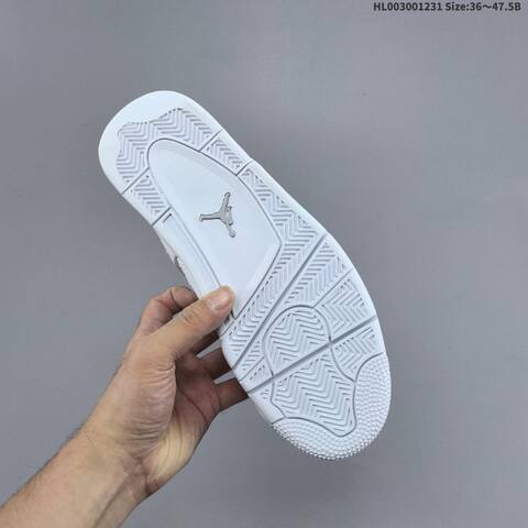 Jordan Air Jordan 4 Retro White Metallic Silver 36 47 5 Basketball - Unisex (BS-67164)