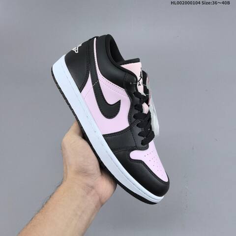 Jordan Air Jordan 1 Low Black Pink White 36 40B Casual - Women's (BS-67122)