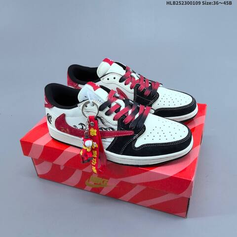 Nike Air Jordan 1 White Black Red 36 45B Basketball - Women's (BS-67035)