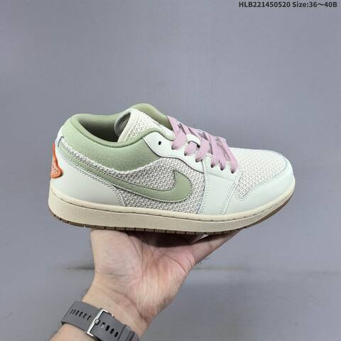 Jordan Air Jordan 1 Low Sail Light Green Pink Orange EU 36-40 Casual - Unisex (BS-65907)