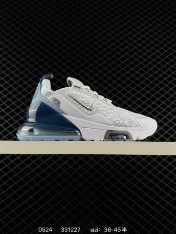 Nike Air Max 270 Flyknit Light Grey White Navy Blue Silver EU 36-45 Running - Unisex (BS-71253)