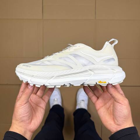 HOKA ONE ONE Mafate Speed 4 LITE 2 Satisfy 1157050 BONE Bone White Silver Trail Shoe Trail Running Sneakers BS-86940