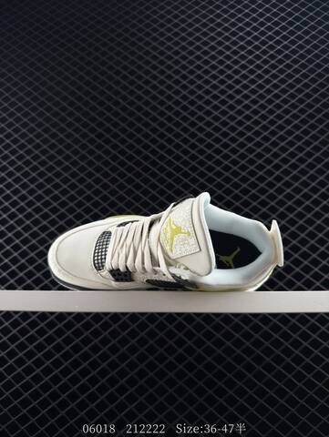 Jordan Air Jordan 4 Retro HJ5990 100 Sail Black Bright Lemon EU 36-47 Basketball Shoe - Unisex (BS-81184)