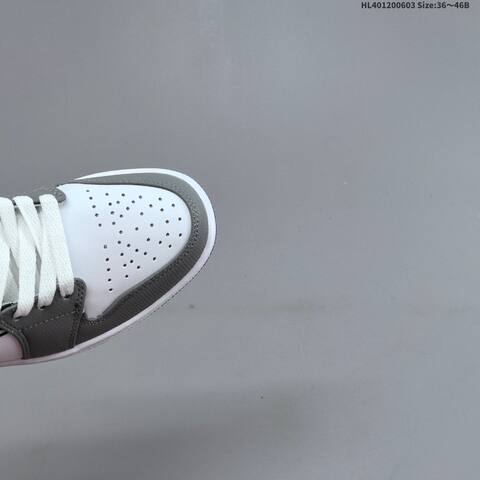 Jordan Air Jordan 1 Low White Gray Blue Black With Elephant Print 36 46B Casual - Women's (BS-65811)