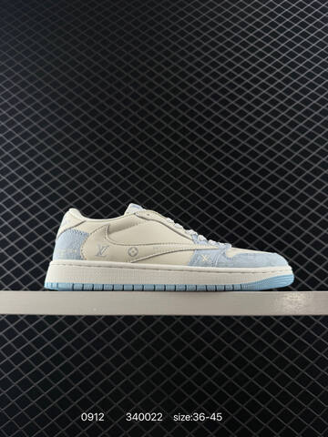 Jordan Air Jordan 1 Low Travis Scott Louis Vuitton Custom DM7866-002 Off White Brown Green Red EU 36-45 Sneaker - Unisex (BS-80725)