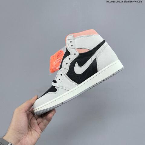 Jordan Air Jordan 1 Retro High OG Neutral Grey Black White With Orange Lining 36 47 5 Basketball - Unisex (BS-65852)