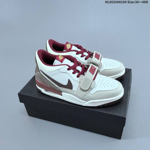 Jordan Air Jordan Legacy 312 Low White Burgundy Brown Cream 36 46B Lifestyle - Women's (BS-67044)