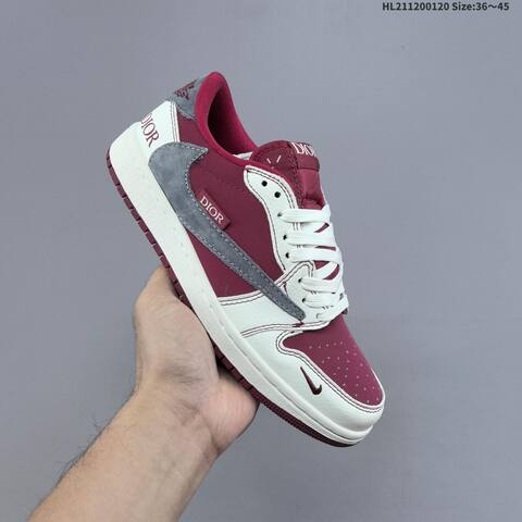 Nike Air Jordan 1 Burgundy White Gray Black 36 45 Lifestyle - Unisex (BS-66917)