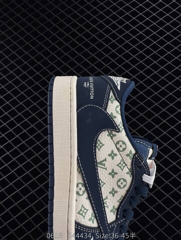 Jordan Air Jordan 1 Low Louis Vuitton Travis Scott Sail Navy Green Off White EU 36-45 Sneaker - Unisex BS-81197