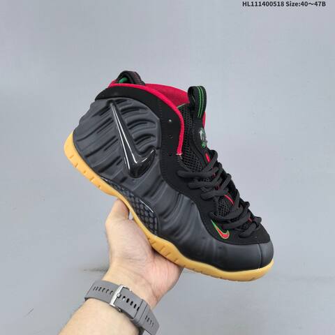 Nike Air Foamposite Pro Black Red Green Gum EU 40-47 Basketball Shoe - Men s BS-60278