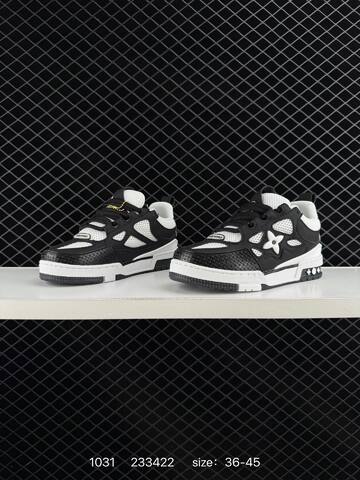Louis Vuitton Trainer Sneaker Low Black White EU 36-45 Casual - Unisex (BS-74456)