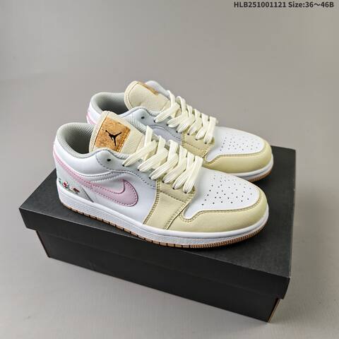 Jordan Air Jordan 1 Low White Cream Pink Gum EU 36-46 Casual - Unisex (BS-63301)