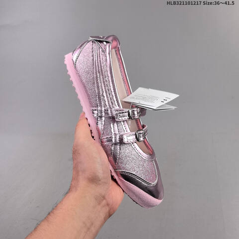Onitsuka Tiger MEXICO TGRS Mary Jane Metallic Pink Silver EU 36 To 41 5 Sneaker Casual Sneakers - Unisex (BS-69143)