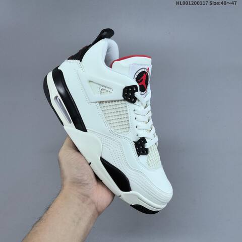 Jordan Air Jordan 4 Retro White Black Red EU 40-47 Basketball - Men's (BS-66950)