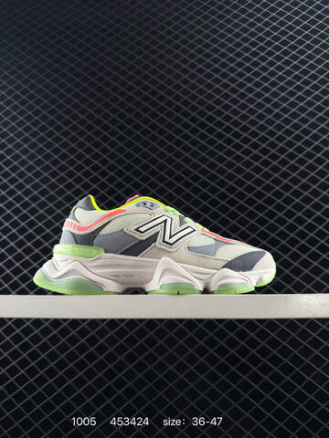 New Balance 9060 Beige Grey Neon Green Neon Pink EU 36-47 Sneaker Unisex BS-82749