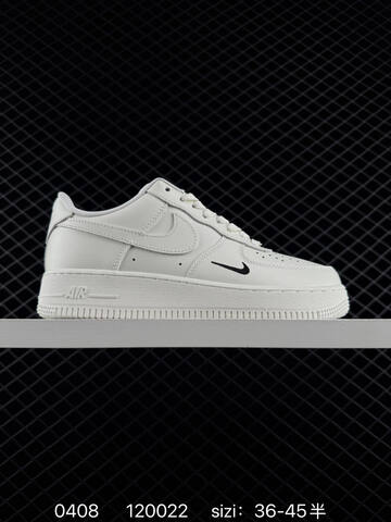 Nike Air Force 1 07 Sail Off-white With Black Mini Swoosh EU 36-45 With Half Sizes Lifestyle - Unisex (BS-72247)