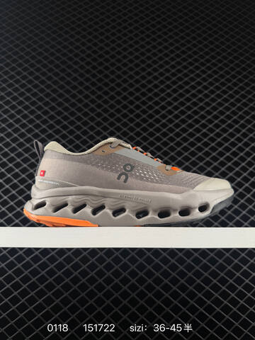 On Cloudsurfer Trail 2 Pearl Grey Black Orange EU 36-45 Trail Shoe Trail Running Sneakers - Unisex (BS-85415)