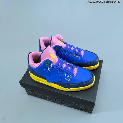 Jordan Air Jordan 3 Retro OG Brasil Blue Pink Yellow Navy EU 36-47 Basketball - Unisex (BS-65785)