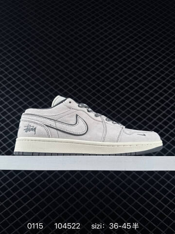 Jordan Air Jordan 1 Low Light Beige Navy Blue Off White EU 36-45 Sneaker - Unisex (BS-79828)