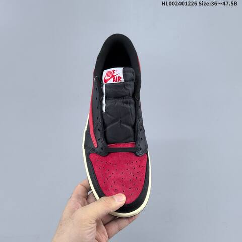 Jordan Travis Scott x Air Jordan 1 Low Black Red EU 36-47 5 Lifestyle - Unisex (BS-67270)