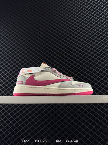 Jordan Travis Scott x Air Jordan 1 Low Reverse Mocha Supreme Brown Beige White Pink Gray EU 36-45 Sneaker - Unisex BS-80656