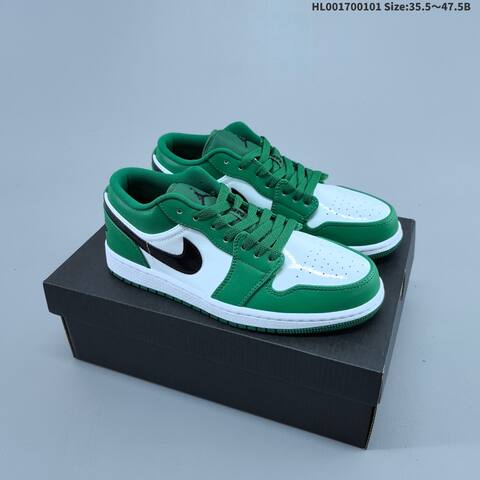 Jordan Air Jordan 1 Low Pine Green White Black 35 5 47 5 Casual - Unisex (BS-67145)