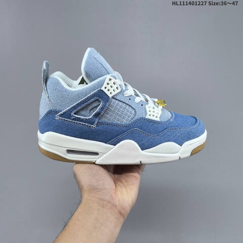 Jordan Air Jordan 4 Retro Blue Denim Light Blue White Gum 36 47 Lifestyle - Unisex (BS-67231)