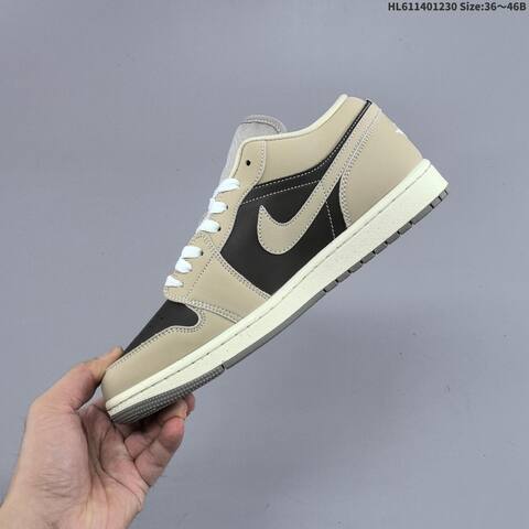 Nike Air Jordan 1 Low Black Grey Beige White 36-46 Lifestyle - Unisex (BS-67172)