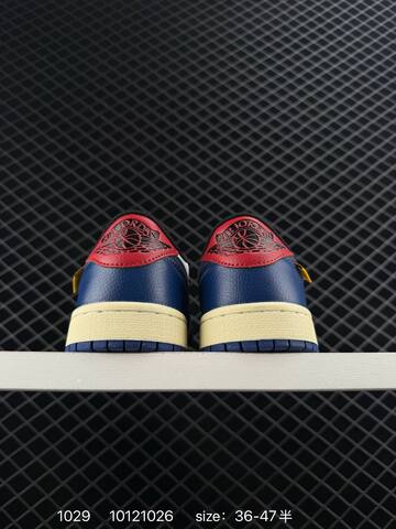 Jordan Air Jordan 1 Low White Navy Blue Red Yellow Cream EU 36-47 Sneaker - Unisex BS-80402