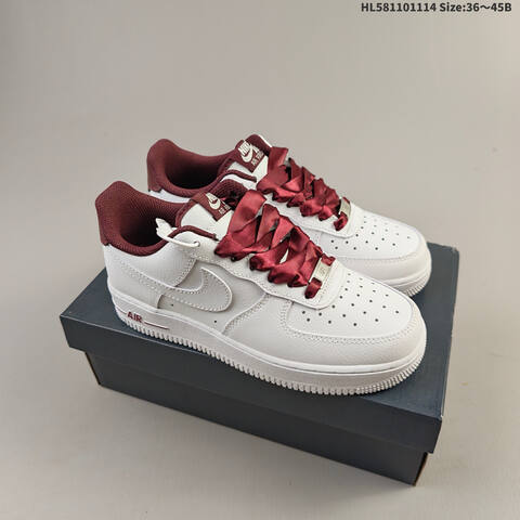 Nike Air Force 1 07 White Dark Red EU 36-45 Sneaker - Unisex (BS-63751)