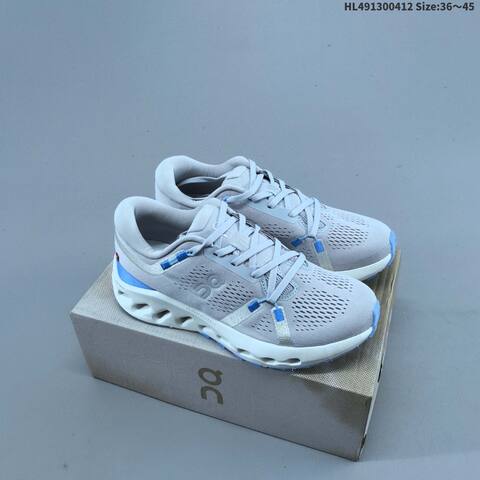 On Cloudsurfer Trail 2 WP Light Grey Blue White EU 36-45 Trail Shoe Trail Running Sneakers - Unisex (BS-69618)