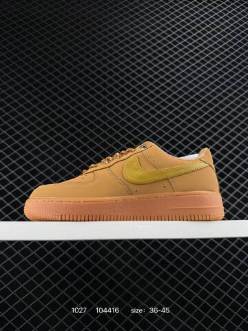 Nike Air Force 1 Low Tan Gum With Olive Swoosh EU 36-45 Lifestyle - Unisex (BS-74521)