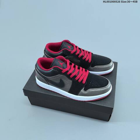 Jordan Air Jordan 1 Low Black Silver Red EU 36-45 Basketball - Unisex (BS-65869)