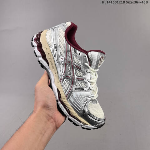 ASICS Gel Kayano 14 Kith White Silver Burgundy Cream EU 36-45 Running Shoe Running Sneakers - Unisex (BS-69142)