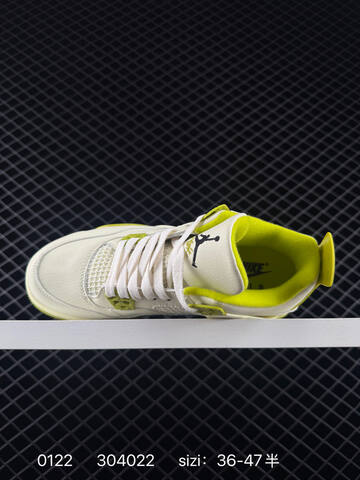 Jordan Air Jordan 4 Retro Sail Bright Lemon Black EU 36-47 Basketball Shoe - Unisex (BS-79790)