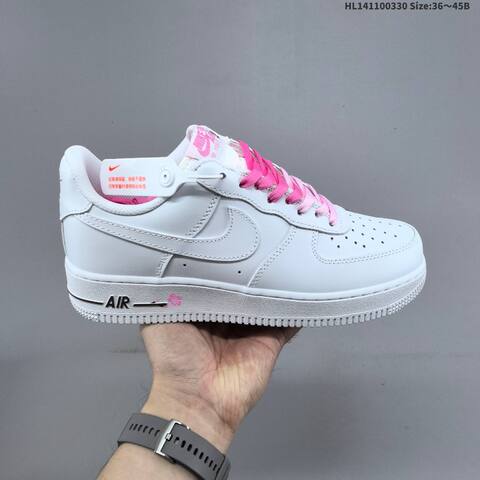 Nike Air Force 1 Low Triple Black White Pink EU 36-45 Sneaker - Unisex BS-61026