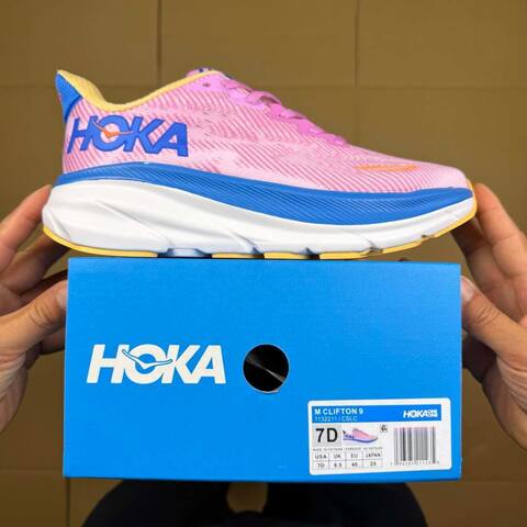 HOKA Clifton 9 Pink Blue White Yellow Orange Running Shoe Running Sneakers BS-86868