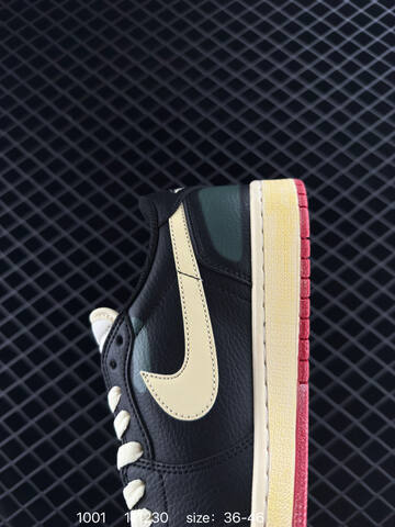 Jordan Air Jordan 1 Low Black Cream Dark Green Red EU 36-46 Sneaker - Unisex BS-80589
