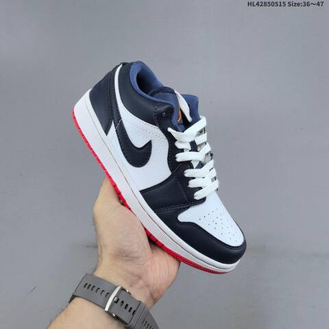 Jordan Air Jordan 1 Low White Navy Blue Red 36 47 Basketball - Unisex (BS-65957)