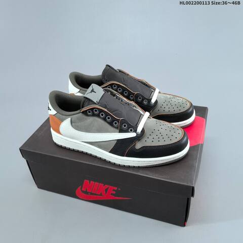 Nike Dunk Low Grey Black White With Orange Accents 36 46 Casual - Unisex (BS-66990)