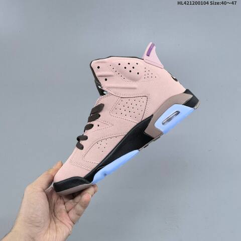 Jordan Air Jordan 6 Retro Pink Black Blue And White Black Blue EU 40-47 Basketball - Men's (BS-67126)