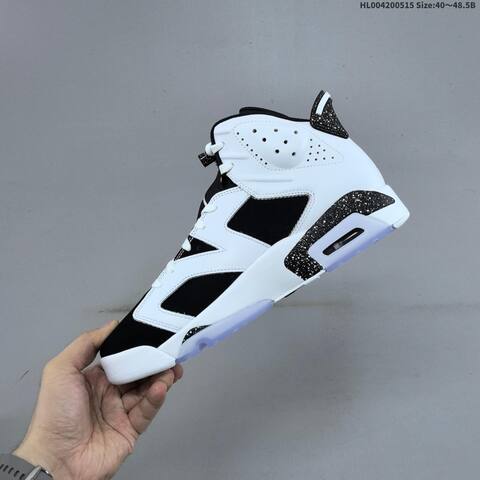 Jordan Air Jordan 6 Retro Black White With Speckled Oreo Accents 40 48 5 Basketball - Men's (BS-65954)