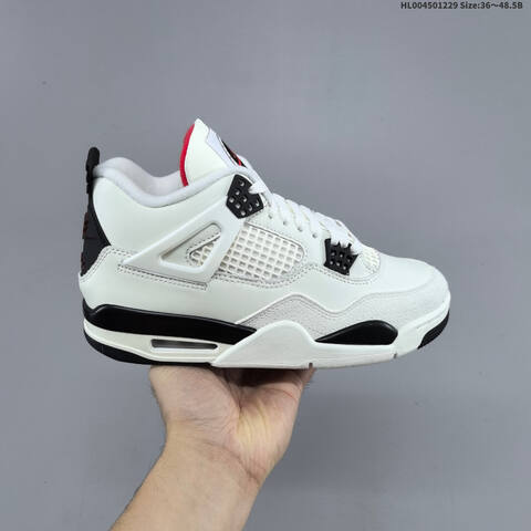 Jordan Air Jordan 4 Retro Flight Club Sail Black Red EU 36-48 5 Basketball - Unisex (BS-67205)