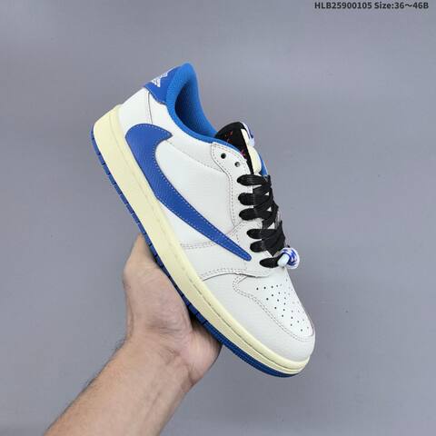 Nike Air Jordan 1 Low OG White Blue Black 36 46 Casual - Unisex (BS-67105)