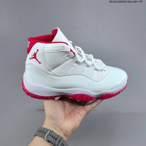 Jordan Air Jordan 11 White Red 40-47 Basketball - Men's (BS-66112)