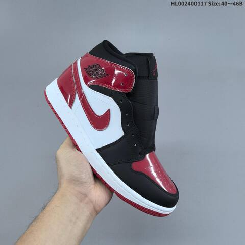 Jordan Air Jordan 1 Mid Black Red White EU 40-46 Basketball - Men's (BS-66943)