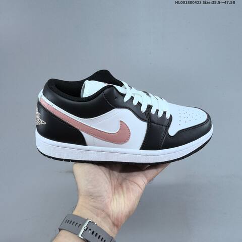 Jordan Air Jordan 1 Low Black White Pink 35 5 47 5B Casual - Unisex (BS-66081)