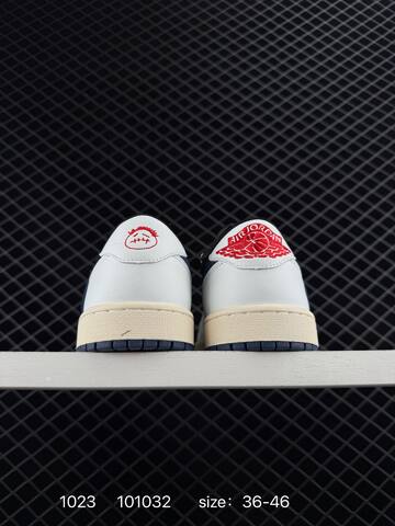 Jordan Air Jordan 1 Low Travis Scott DM7866-061 White Black Navy Sail Red EU 36-46 Sneaker - Unisex BS-80452