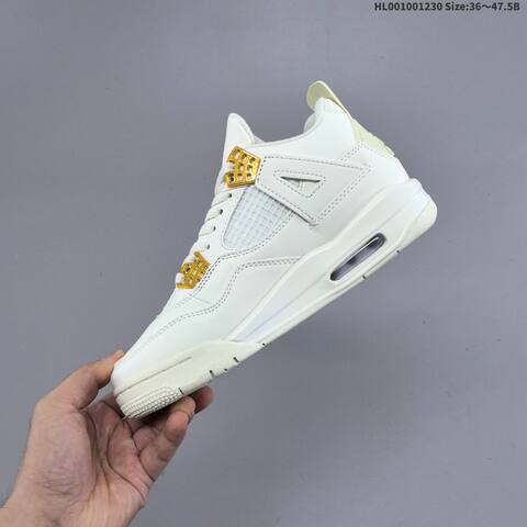 Jordan Air Jordan 4 Retro WMNS Vivid Sulfur Sail White With Metallic Gold Accents EU 36-47 5 Basketball - Unisex (BS-67186)