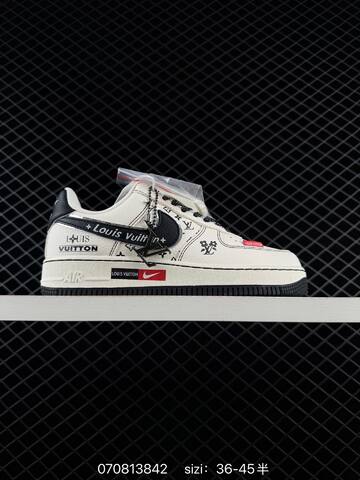 Nike Air Force 1 07 LV8 Beige Burgundy White Black Navy EU 36-45 Skate - Unisex (BS-70354)